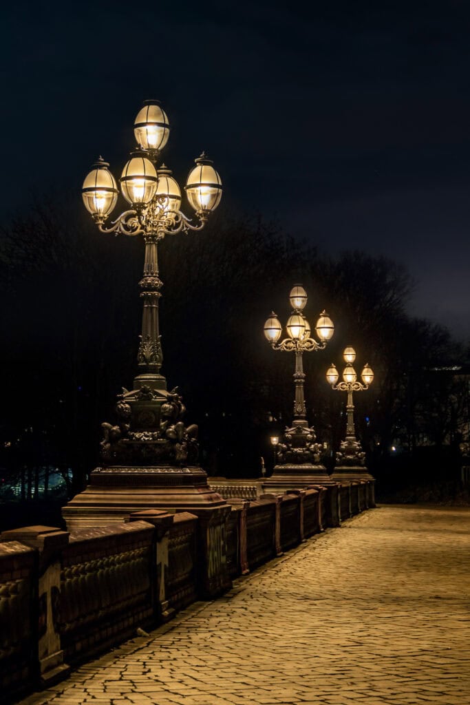 Beleuchtung historische Lombardsbrücke Hamburg